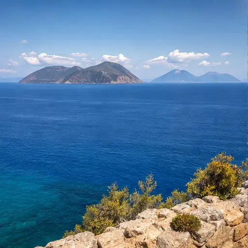 The Aeolian Islands rising from the Mediterranean